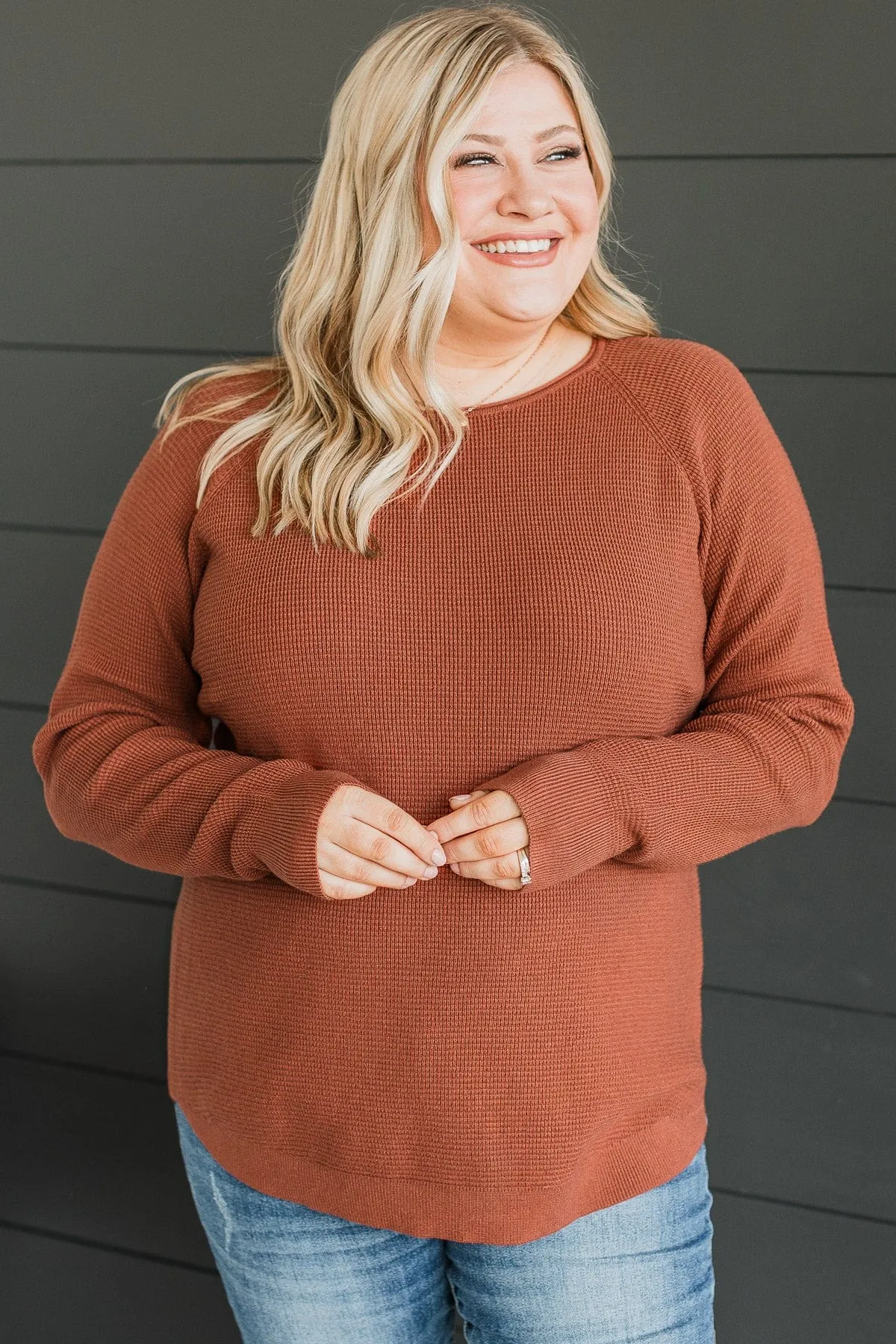 Confidence Boost Knit Sweater- Copper