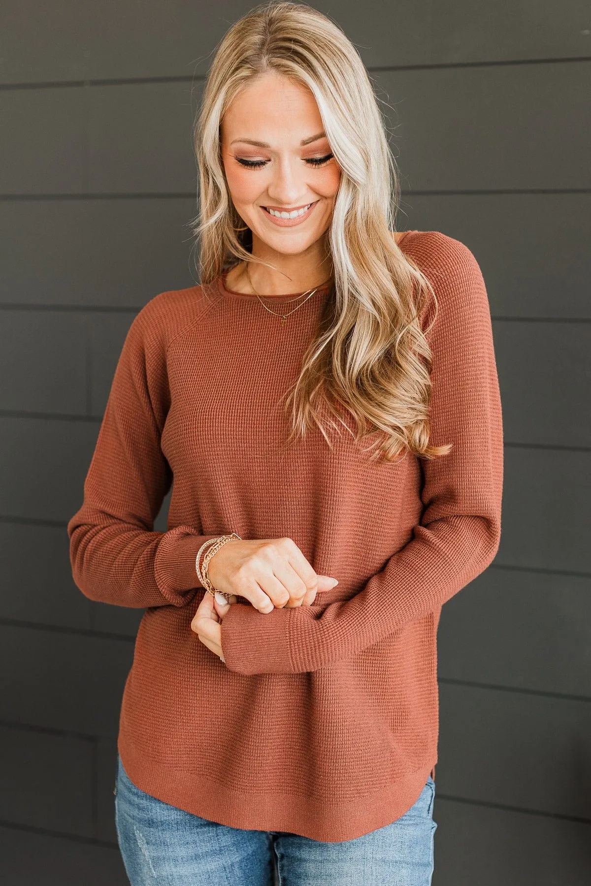 Confidence Boost Knit Sweater- Copper