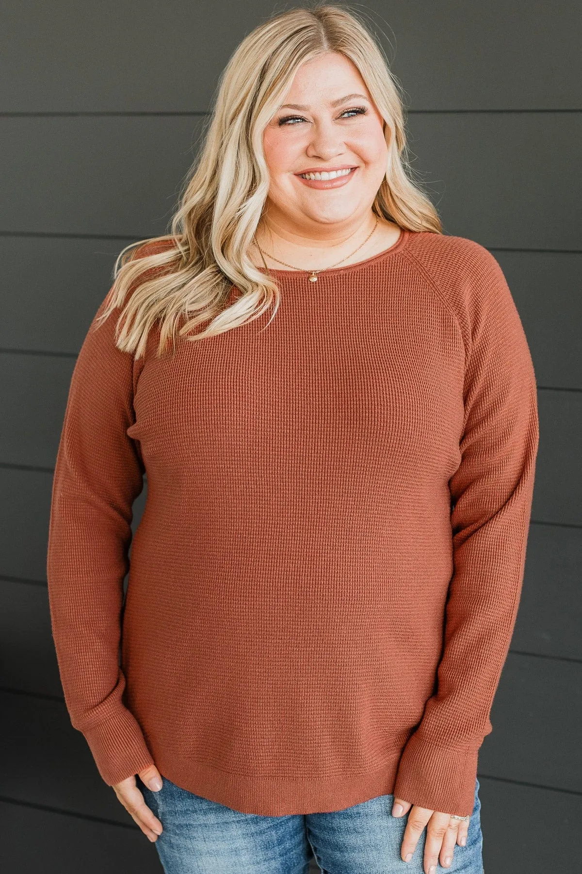 Confidence Boost Knit Sweater- Copper