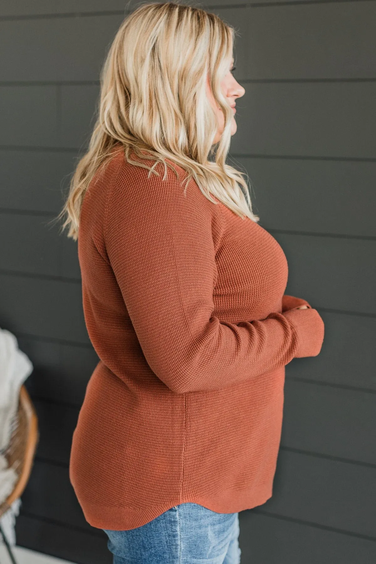 Confidence Boost Knit Sweater- Copper