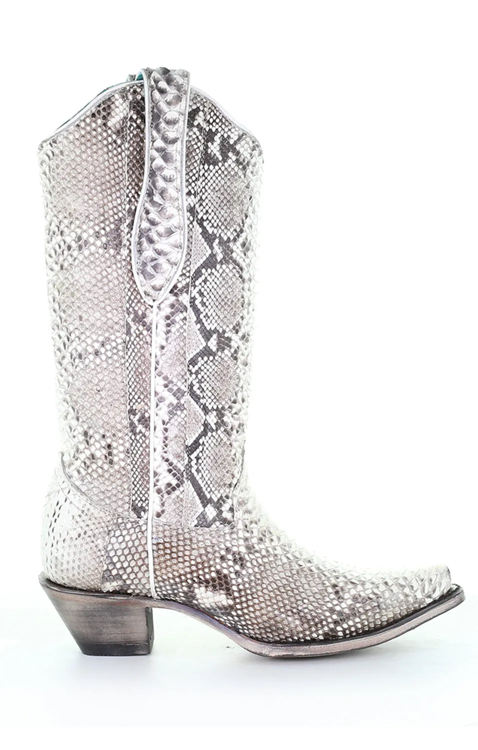 Corral Womens Python Cowboy Boots Snake Natural