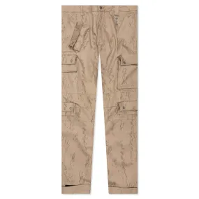 Cotton Herringbone Cargo Pants - Camo