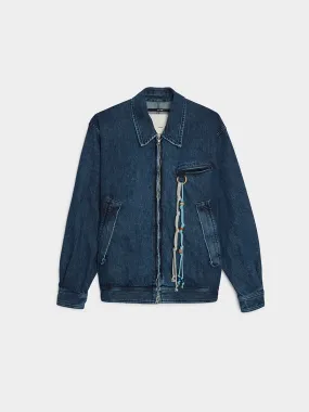 Cotton Washed Denim Coach Jacket, Indigo