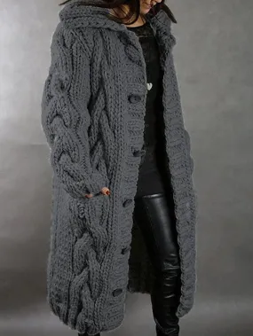 Cozy Cable Knit Cardigan Sweater for Women