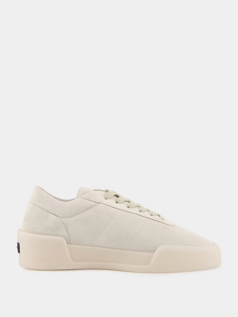 Cream Suede Aerobic Low-Top Sneakers