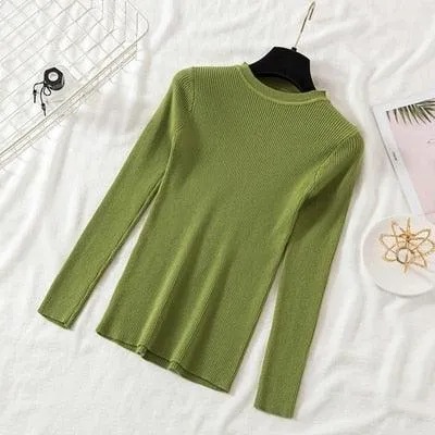 Crew Neck Women Sweater Top