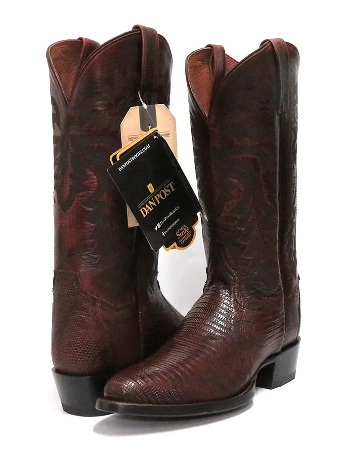 Dan Post DP3051R Mens Winston Lizard R-Toe Western Boots Tan