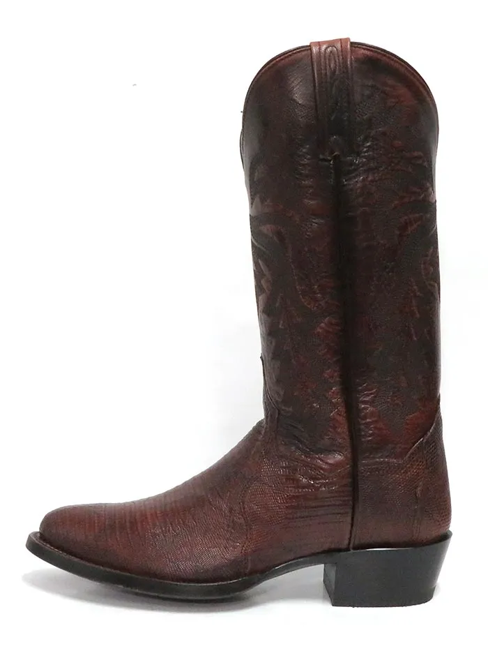 Dan Post DP3051R Mens Winston Lizard R-Toe Western Boots Tan