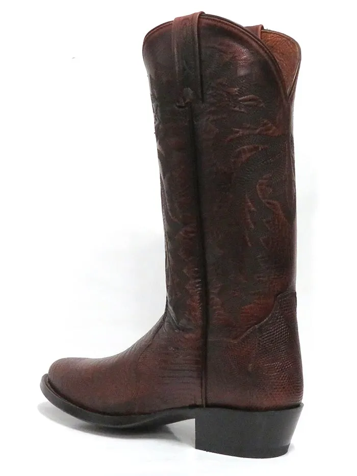 Dan Post DP3051R Mens Winston Lizard R-Toe Western Boots Tan