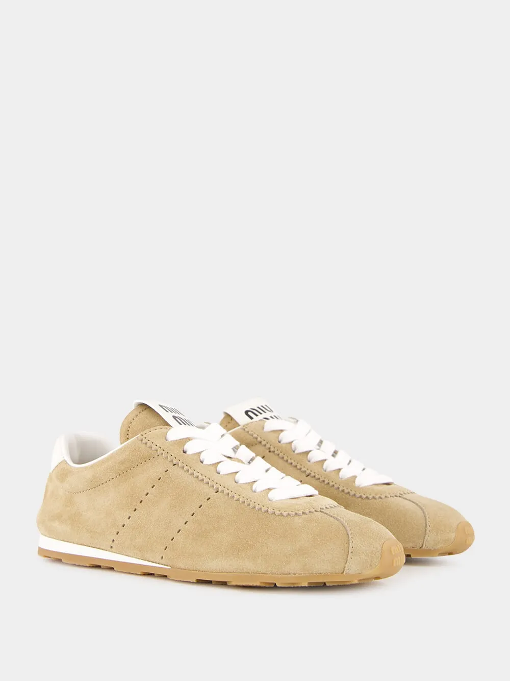 Desert Beige Plume Suede Sneakers