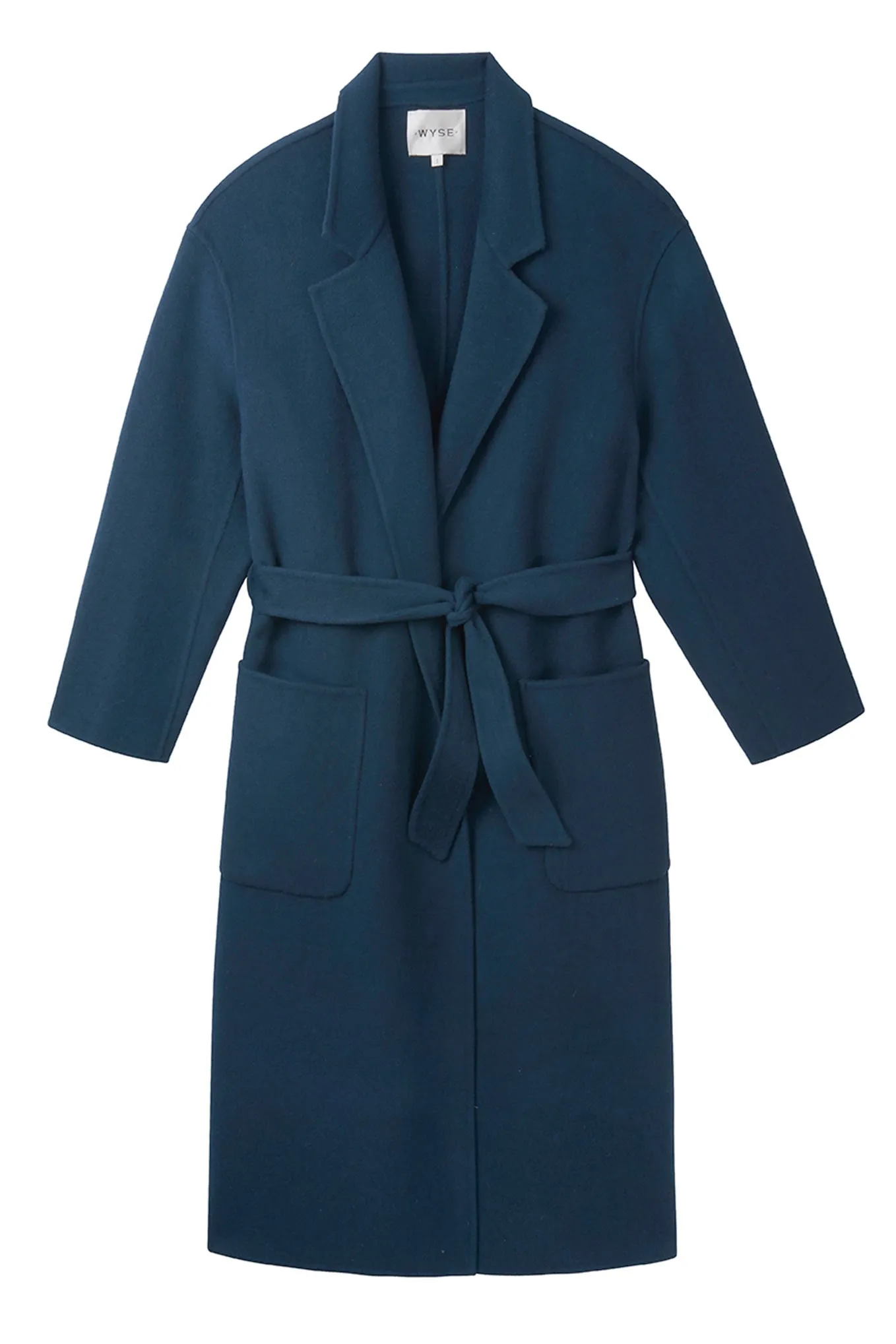 Diane Double Faced Belted Coat - Dark Petrol