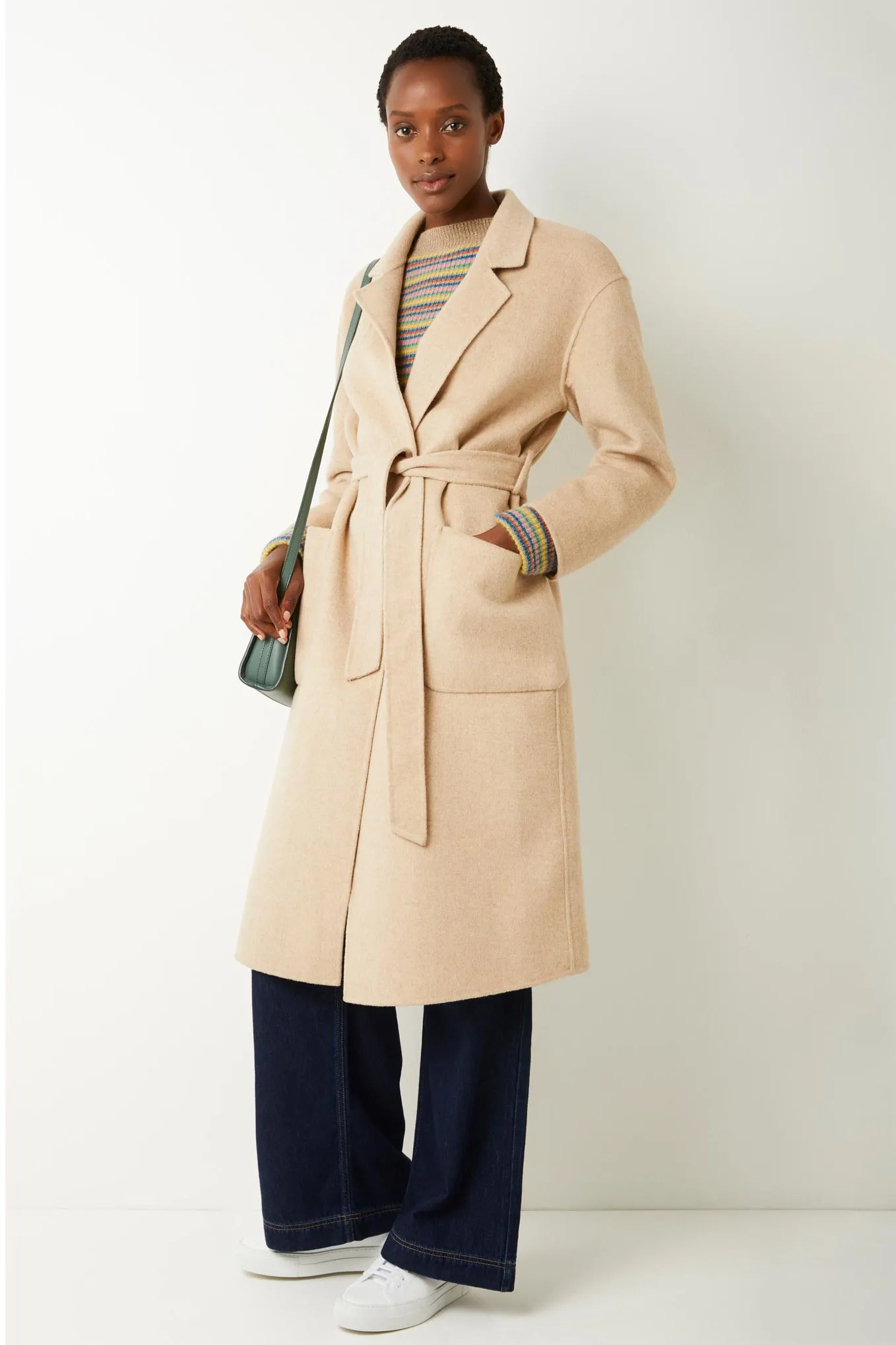 Diane Double Faced Belted Coat - Oat