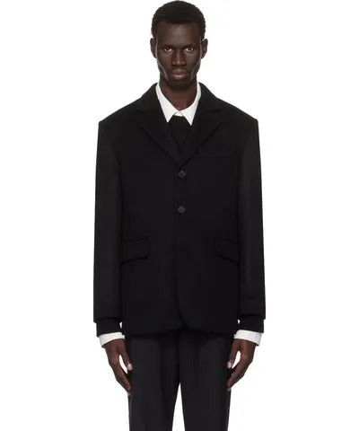 Dunst Black Unisex Classic 3 Button Cashmere Blazer