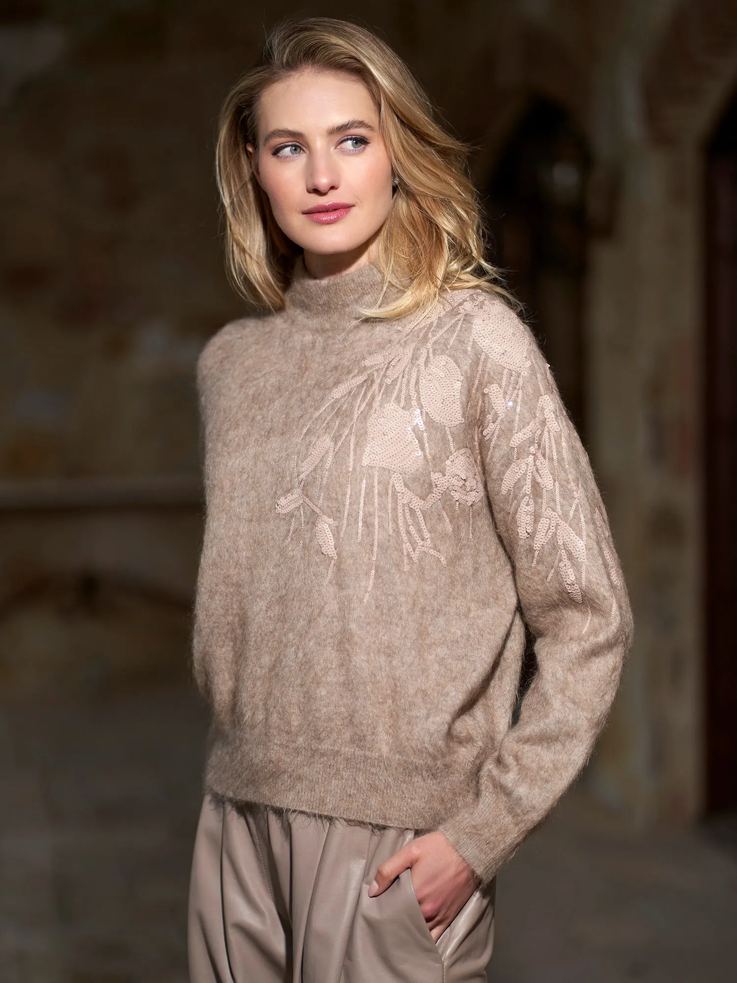 Embroidered Mohair Sweater