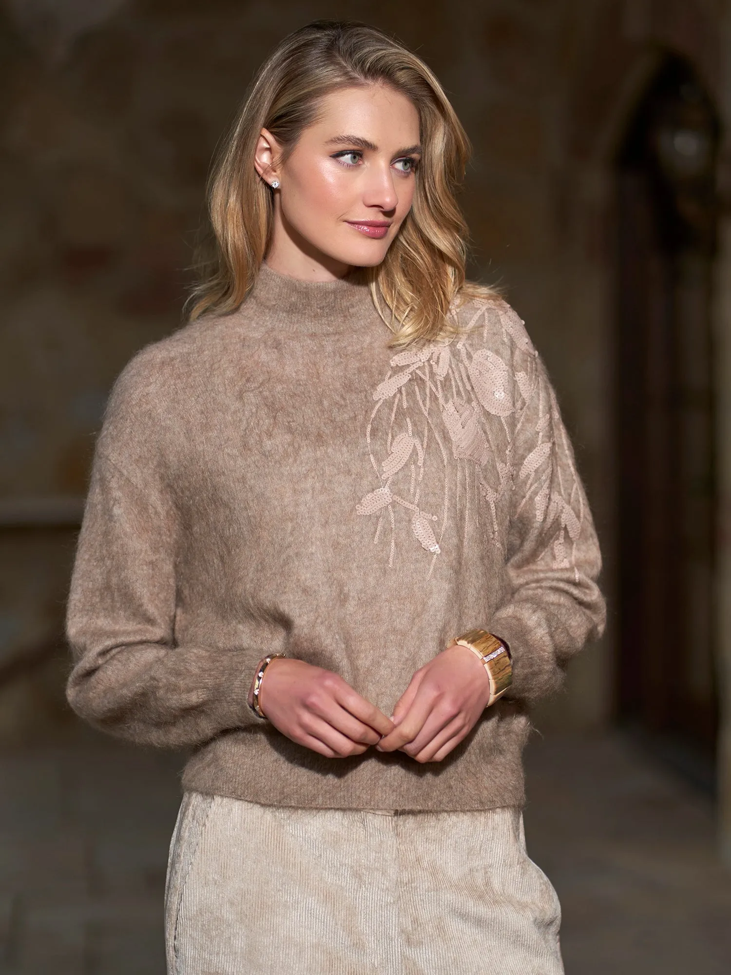 Embroidered Mohair Sweater