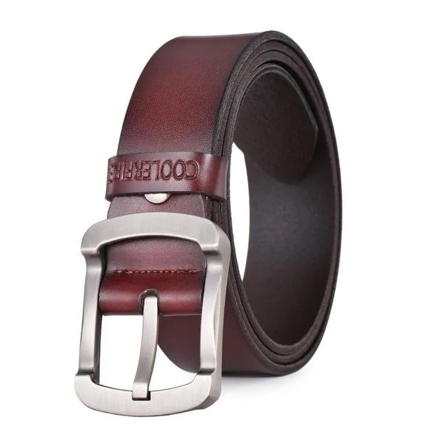 Fashion Cowhide Genuine Leather Black Vintage Casual Men's Belt