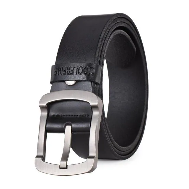 Fashion Cowhide Genuine Leather Black Vintage Casual Men's Belt