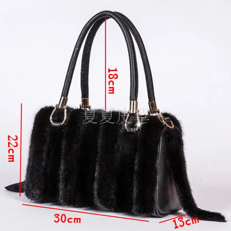 Fashion Ladies Fur Soft Zipper Casual Tote Messenger Handbags