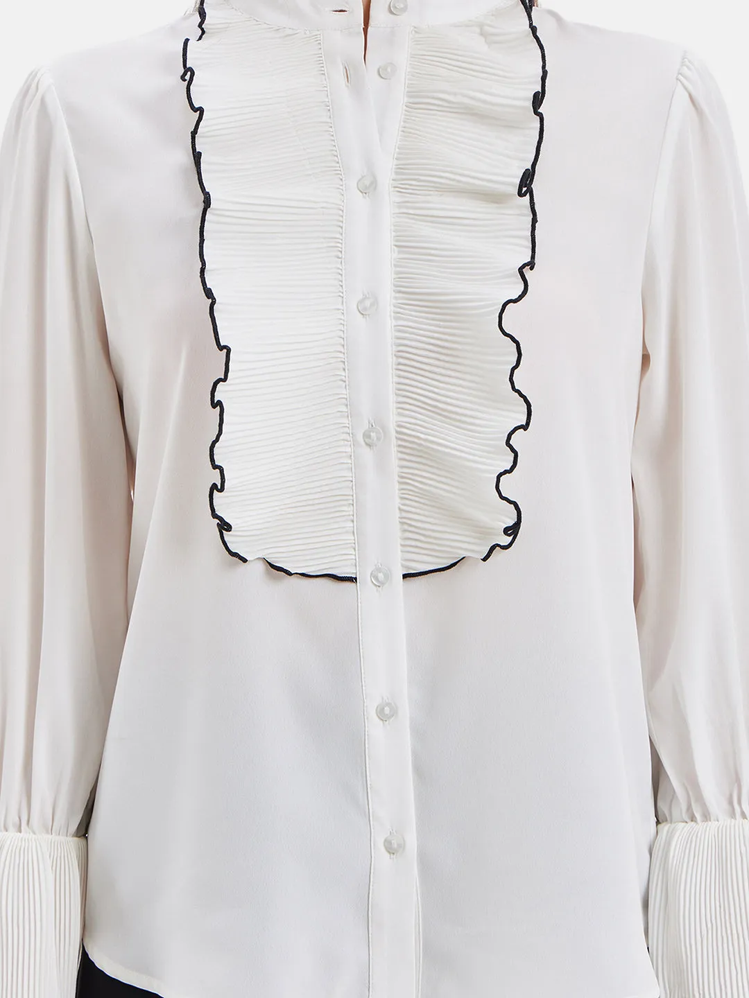 Felicity Pleated Placket Tuxedo Shirt