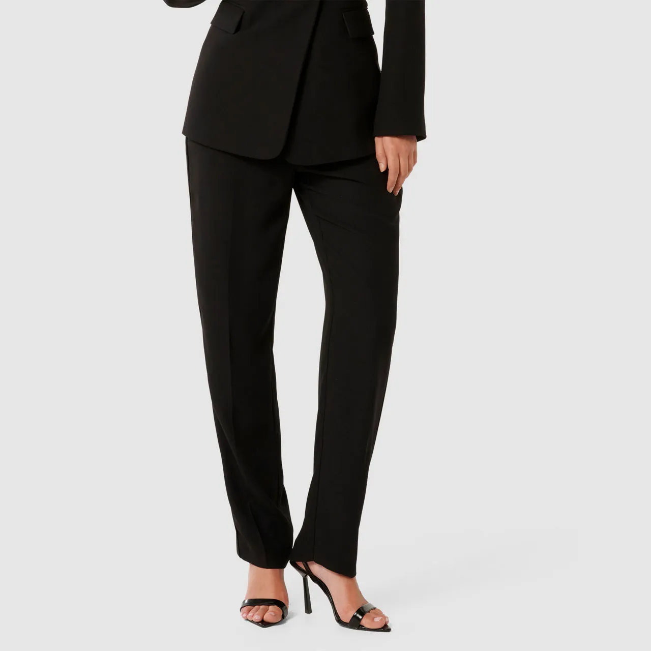 FOREVER NEW Taylor Tapered Tuxedo Pants - Black