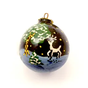 Fox and Deer Small Ceramic Ornament