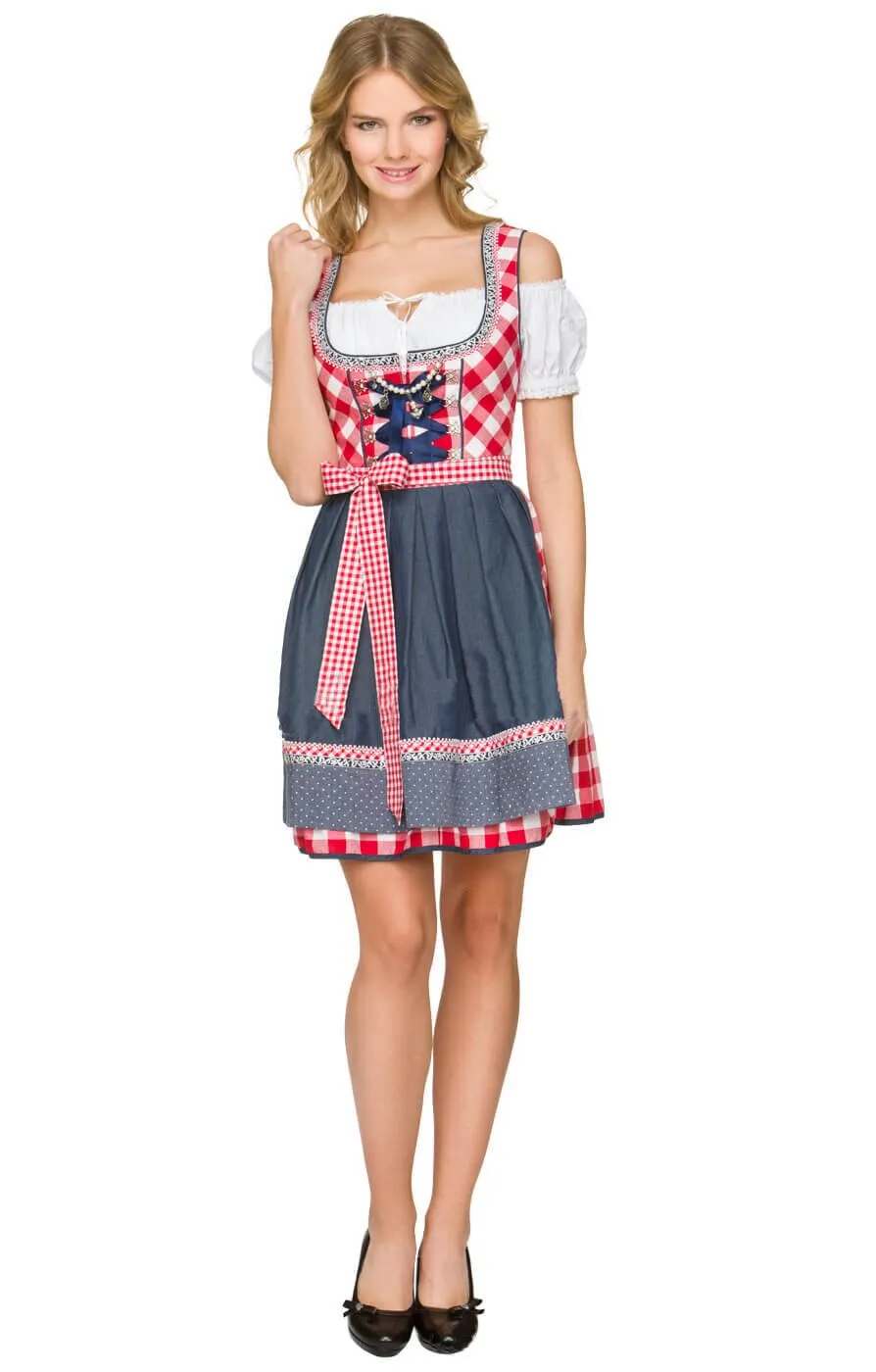 German Beer Girl Costume Adult Bavarian Dirndl Dress Apron Blouse Gown Costume Oktoberfest Beer Festival Sexy Maid Costume