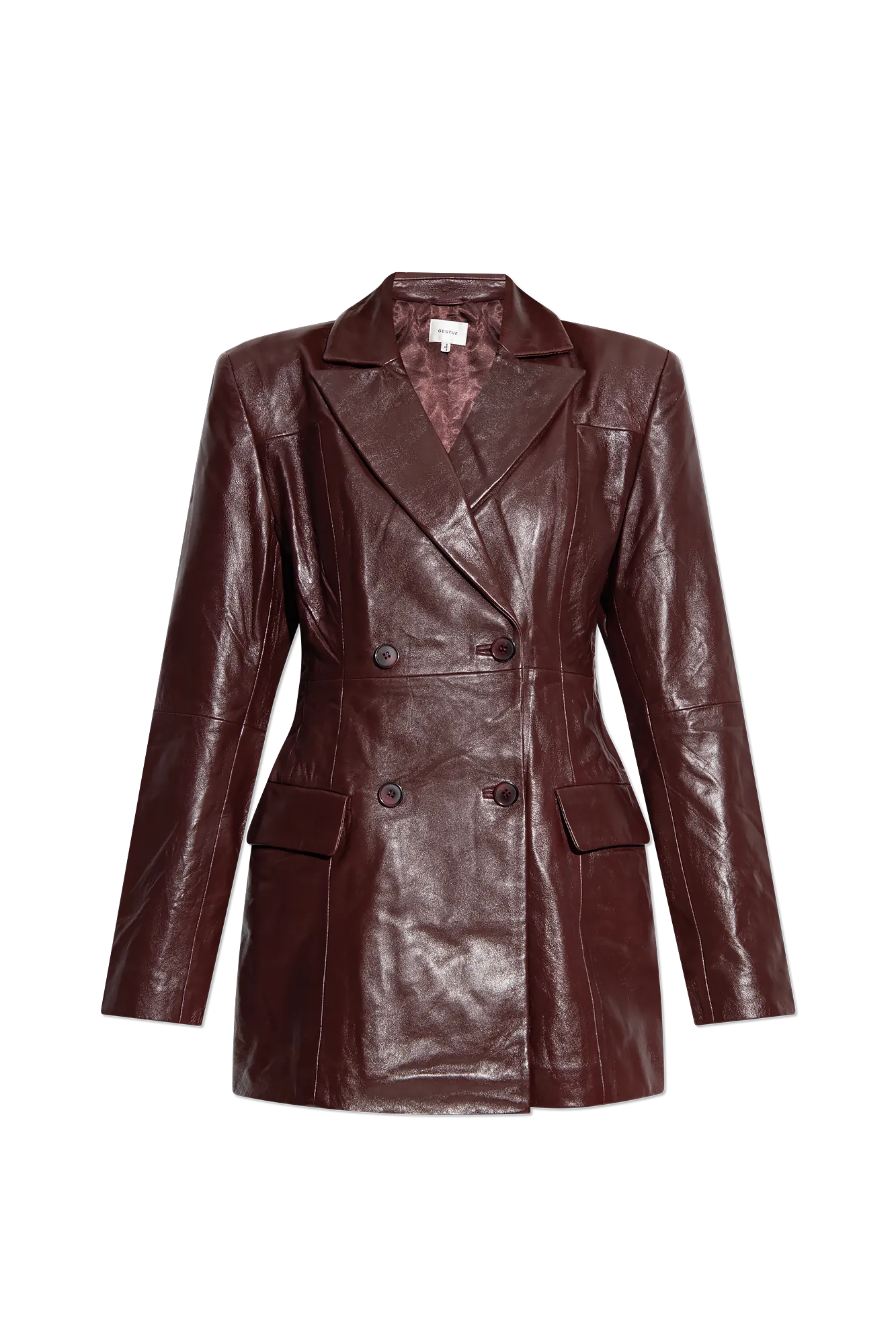 Gestuz - Rael GZ Leather Blazer Bitter Chocolate