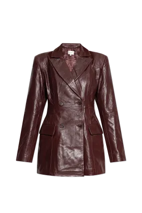 Gestuz - Rael GZ Leather Blazer Bitter Chocolate