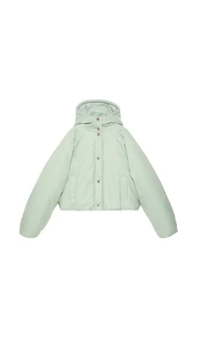 GG Canvas Hooded Bomber Jacket - Dusty Blue