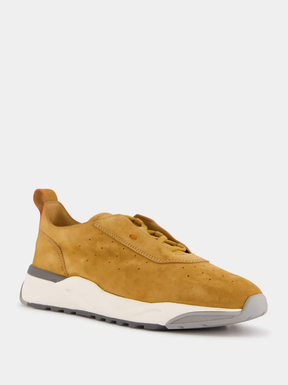 Gold Brown Suede Sneakers