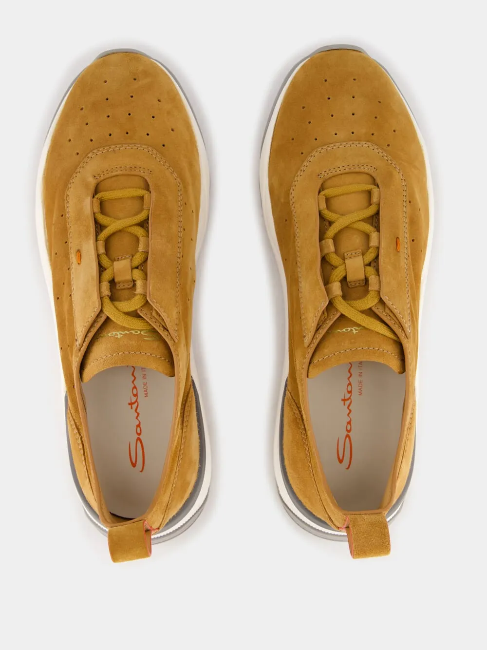 Gold Brown Suede Sneakers