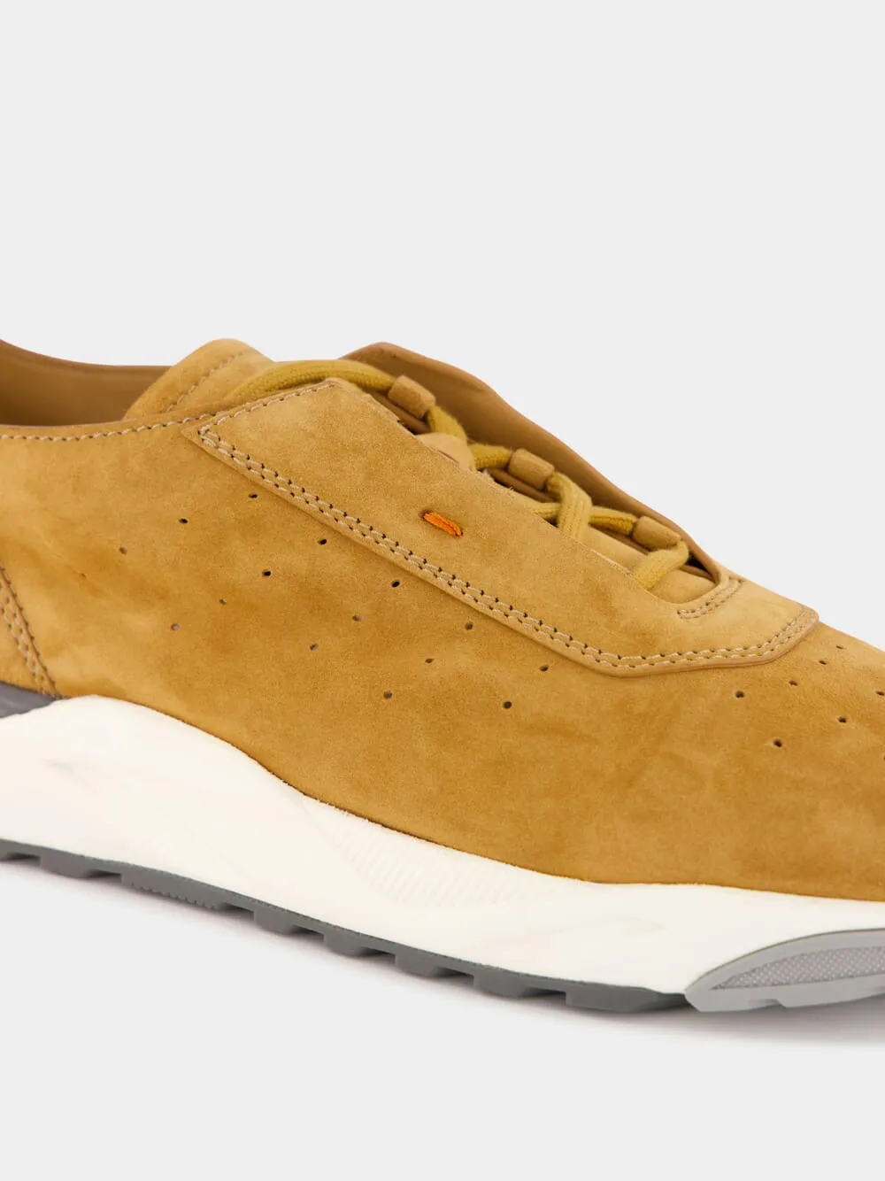 Gold Brown Suede Sneakers