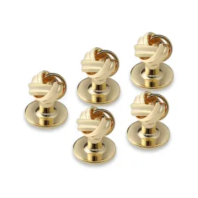 Golden Elegance Knot Tuxedo Shirt Studs