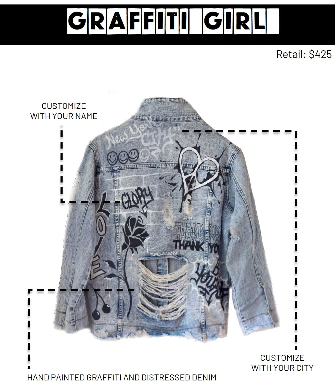 'GRAFFITI GIRL' DENIM JACKET