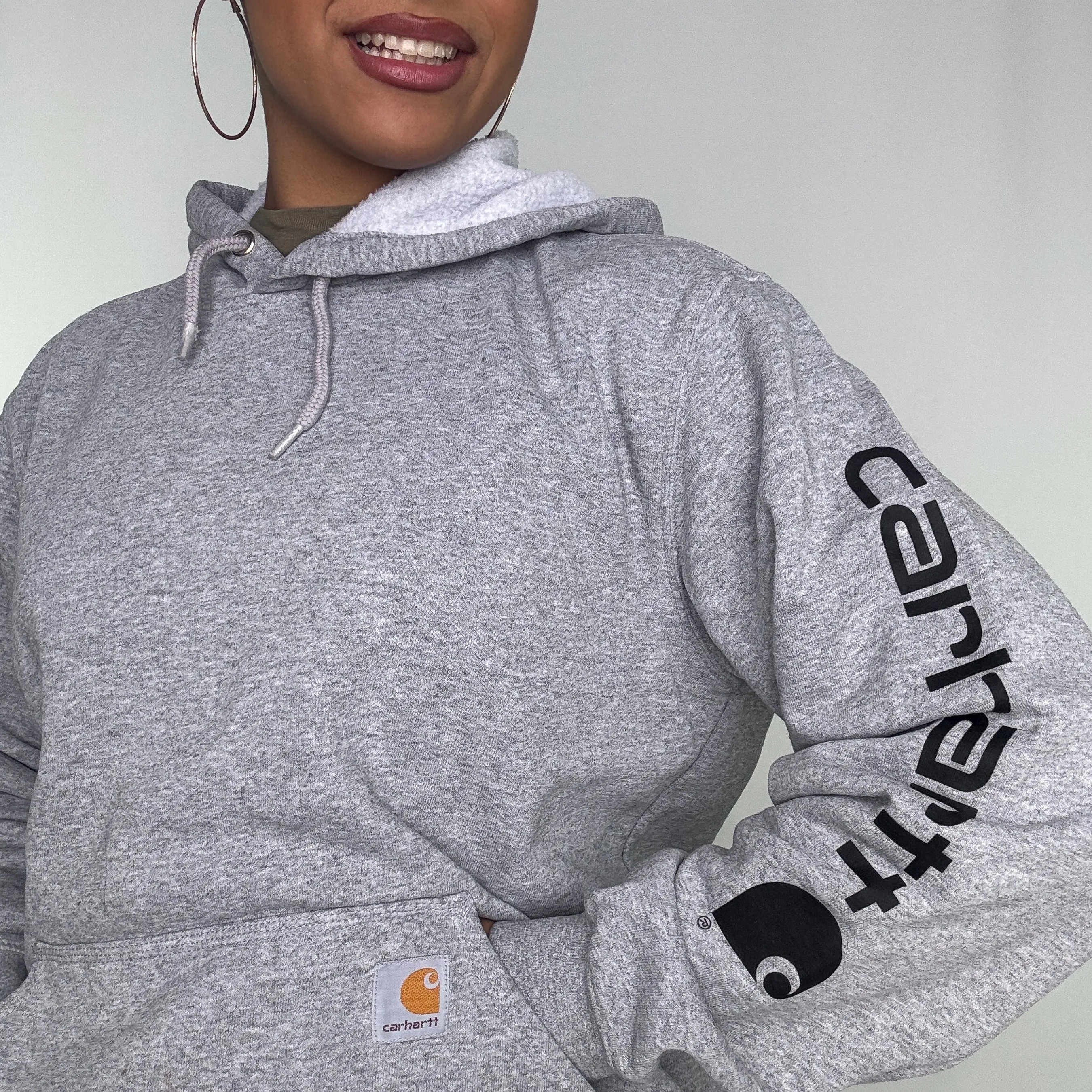 Grey y2ks Carhartt Hoodie (M)