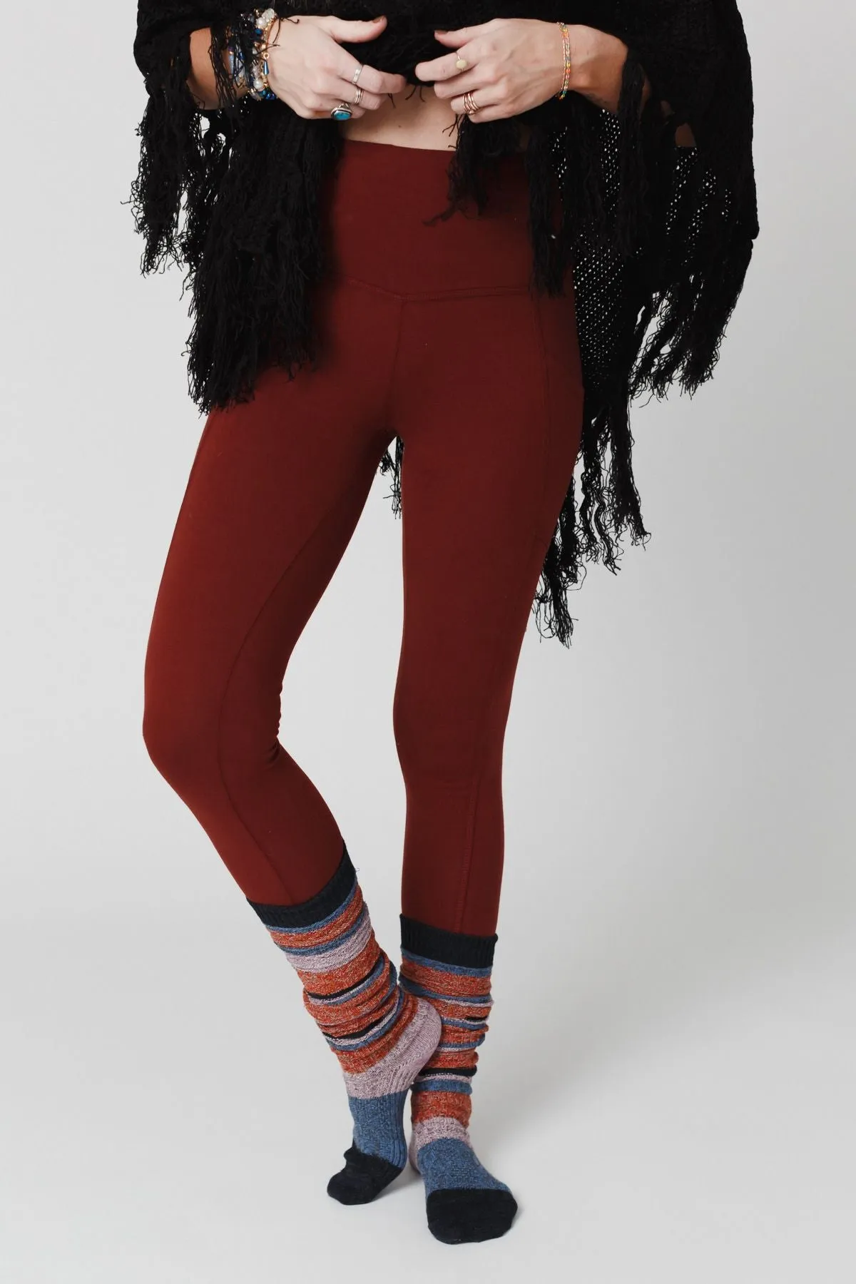 Hot Shot High Rise Leggings - Dark Rust