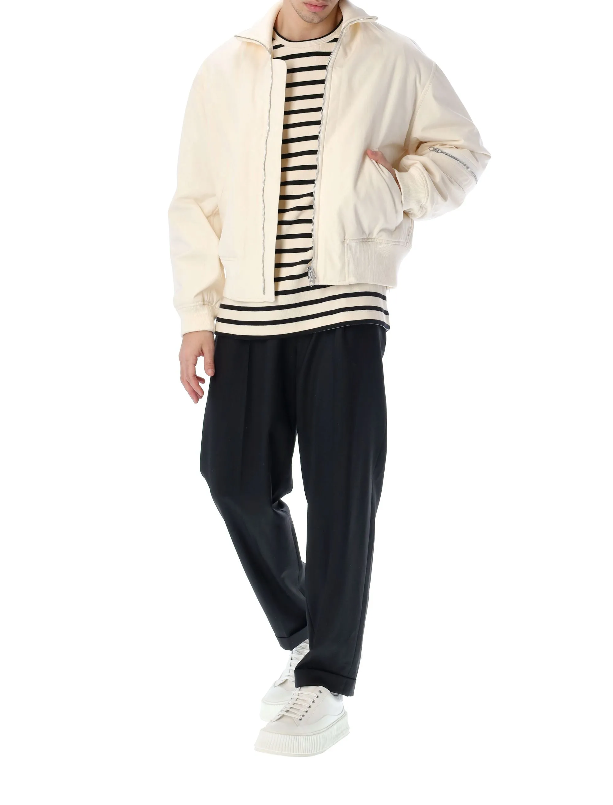 Jil Sander Long-Sleeved Zipped Bomber Jacket