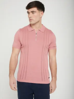 Jon Parka Pink Stripe Knitted Polo Shirt | Men | George at ASDA