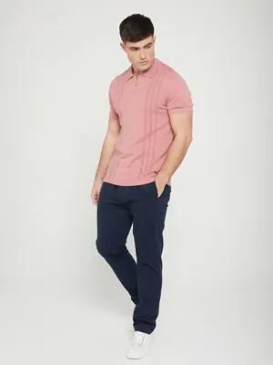 Jon Parka Pink Stripe Knitted Polo Shirt | Men | George at ASDA