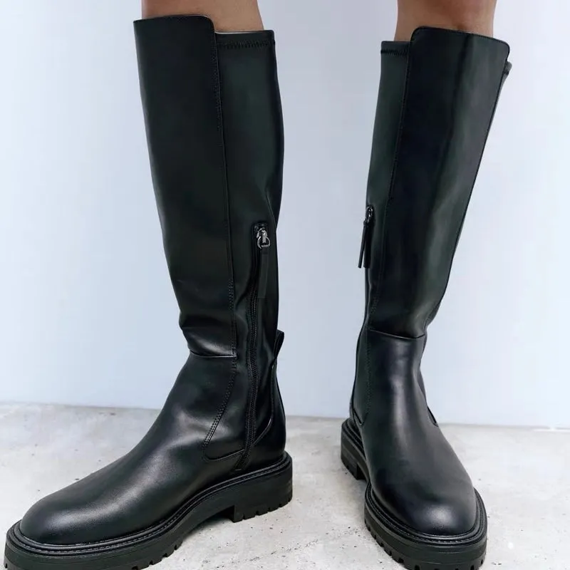 KAKI KNEE HIGH BOOTS