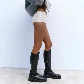 KAKI KNEE HIGH BOOTS