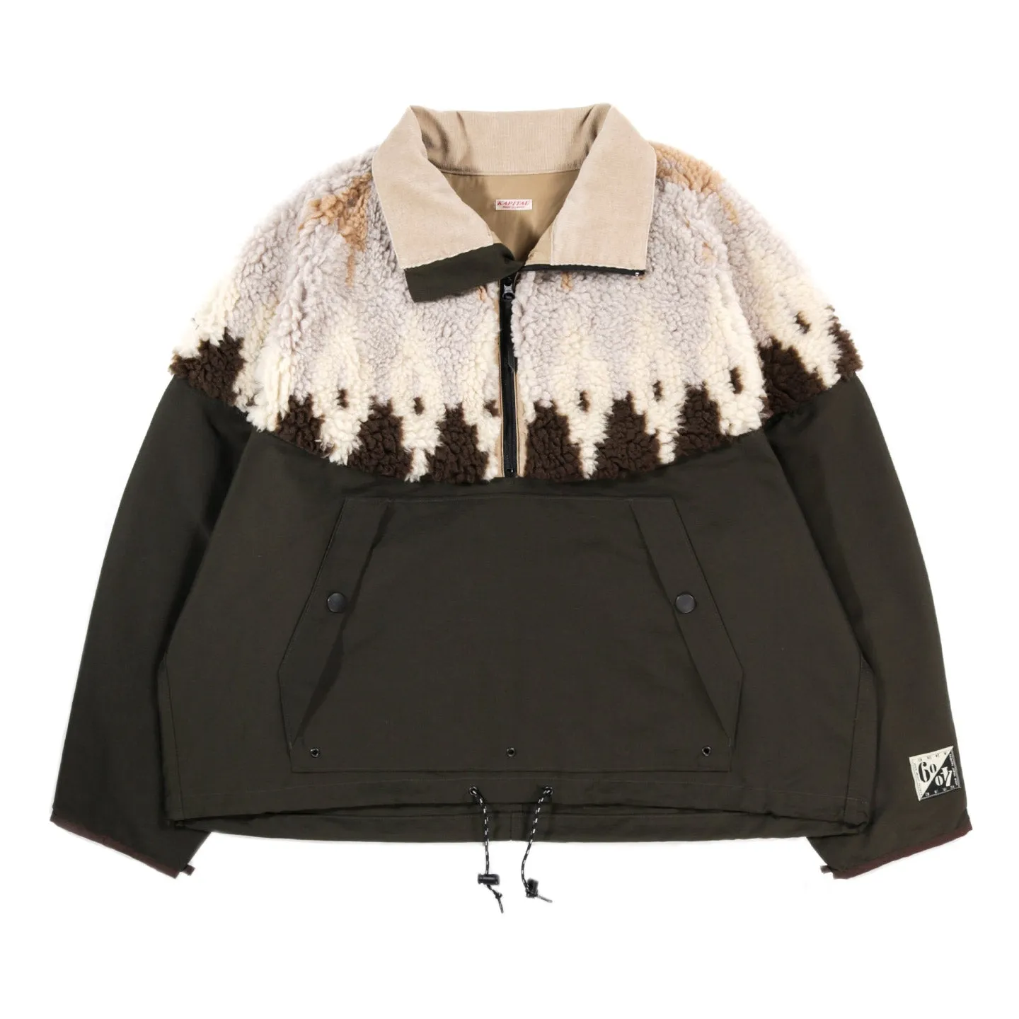 KAPITAL 60/40 CLOTH X BOA FLEECE NORDIC ANORAK BROWN