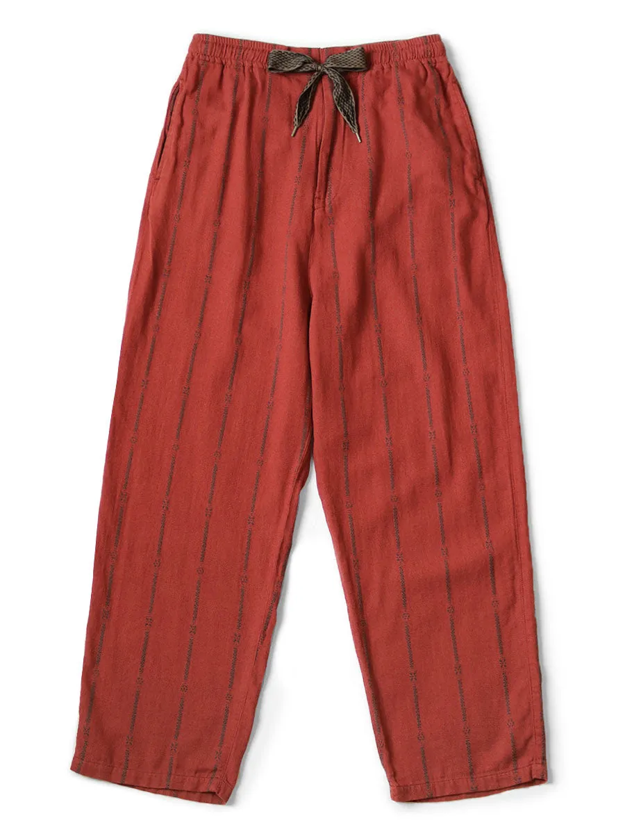 Kapital cotton linen siamese stripe easy pants