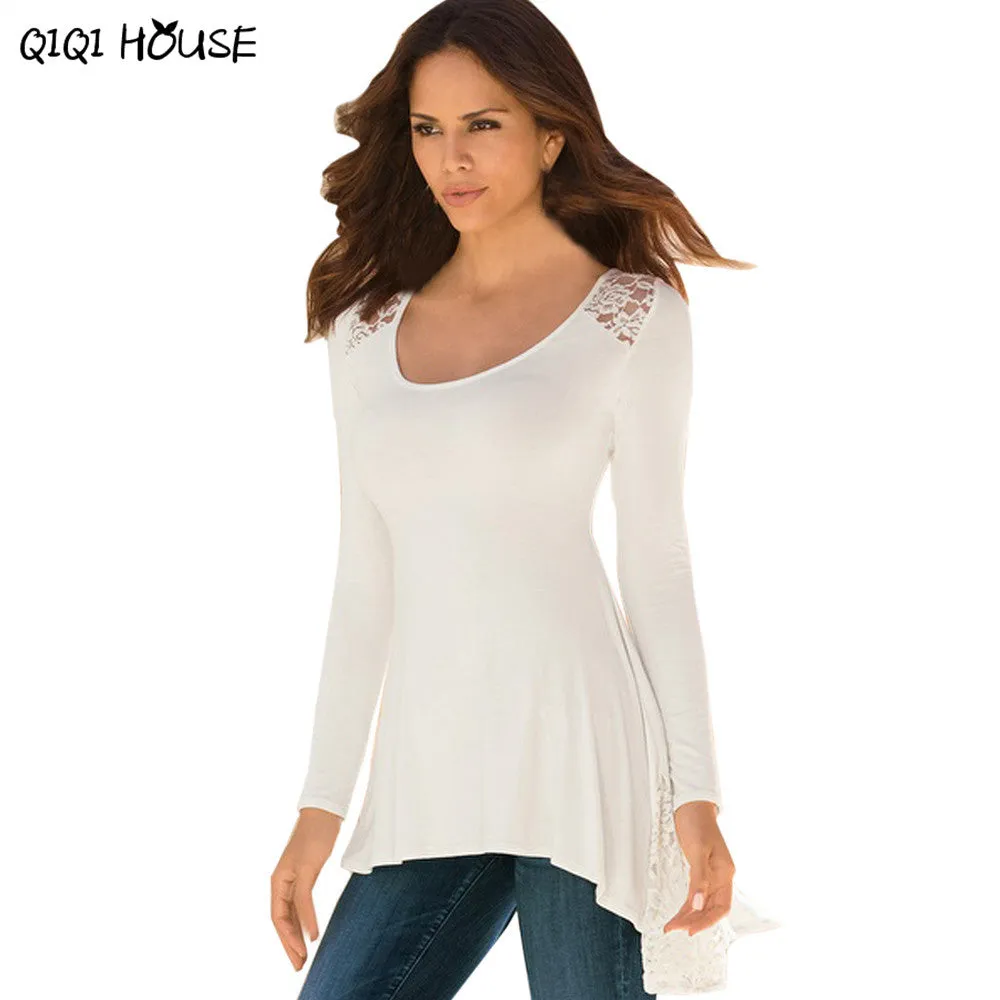 Lace Blouses Women Loose Soft Long Sleeve Blouse Casual Fashion Basic Outwear Autumn Blusas De Renda Feminino#A909 SM6