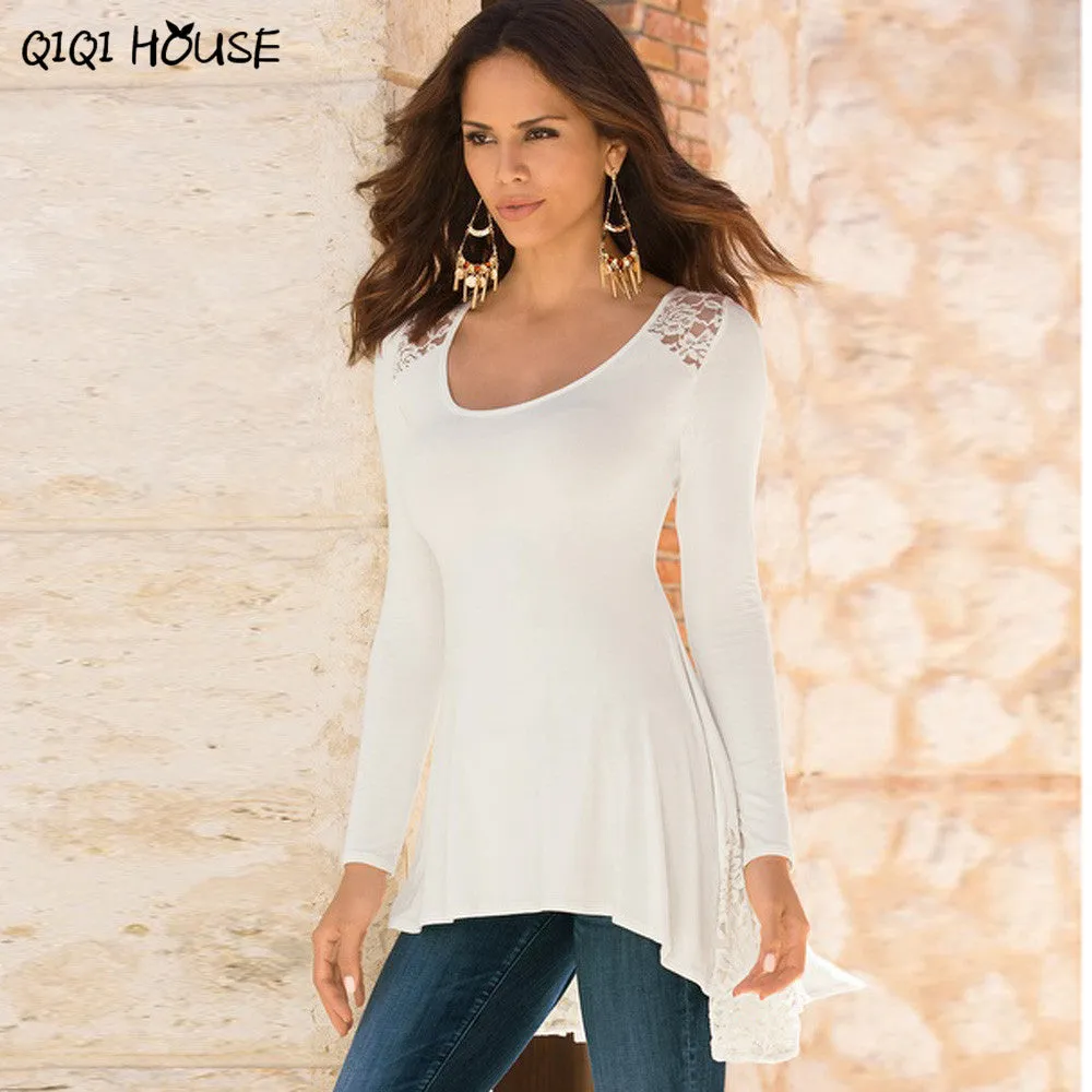 Lace Blouses Women Loose Soft Long Sleeve Blouse Casual Fashion Basic Outwear Autumn Blusas De Renda Feminino#A909 SM6