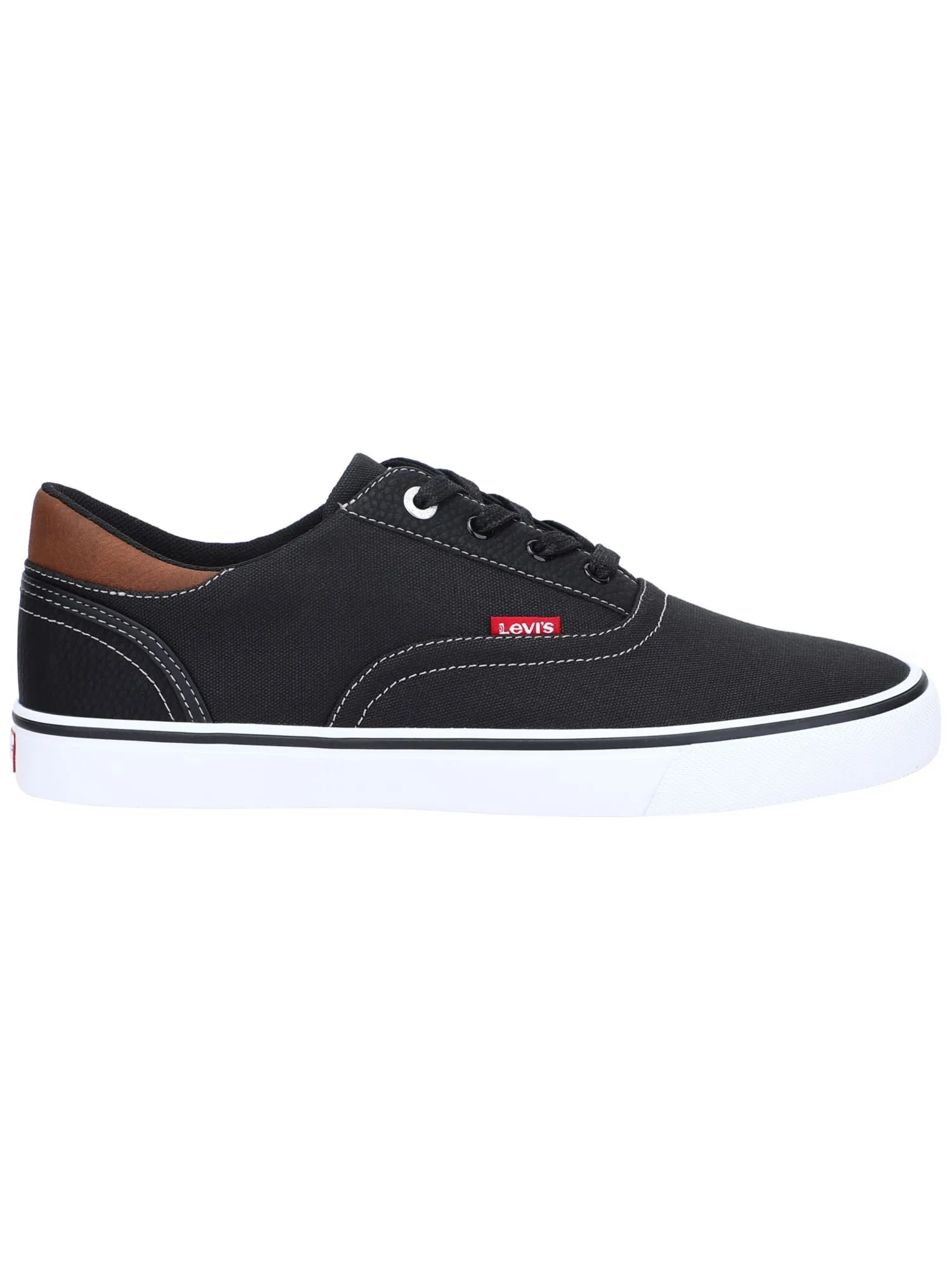 LEVI'S Mens Black Colorblock Cushioned Ethan Round Toe Lace-Up Sneakers Shoes