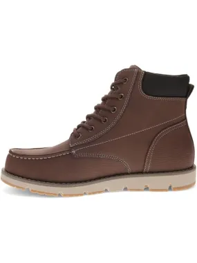 LEVI'S Mens Brown Pull Tab Cushioned Removable Insole Dean Round Toe Wedge Lace-Up Chukka Boots