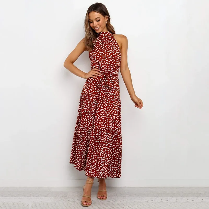 Long Dress Polka Dot Casual