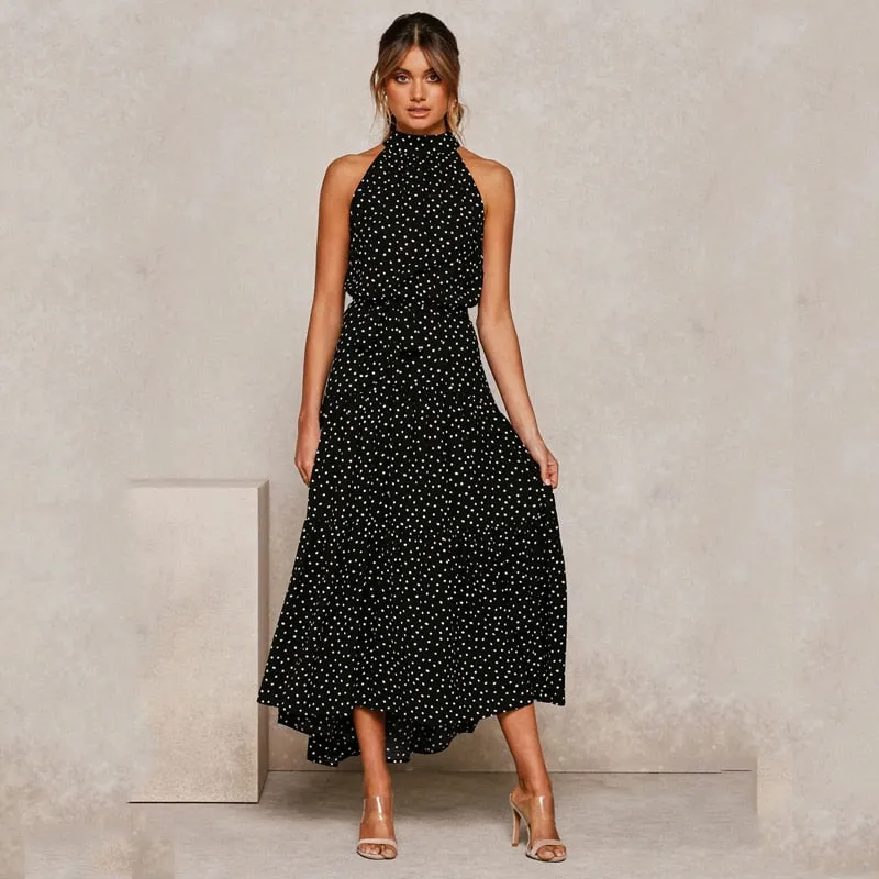 Long Dress Polka Dot Casual