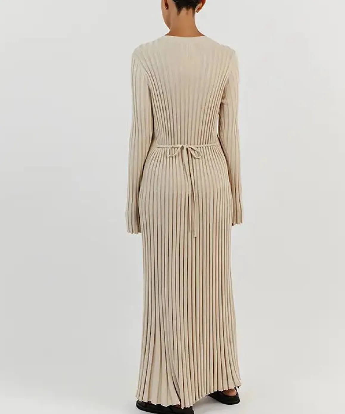 Long Sleeve Knitted Long Maxi Dress